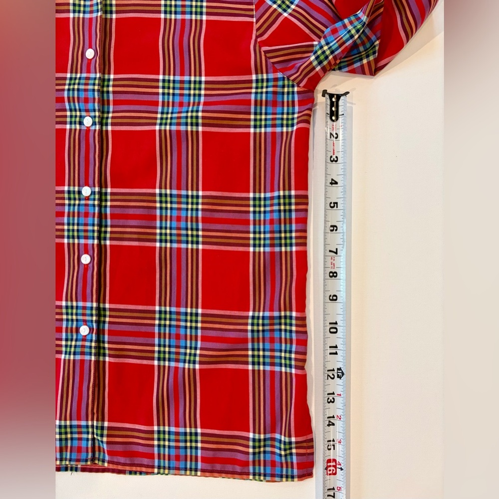 Foxcroft New Wrinkle Free Red and Blue Plaid Button Down Shirt Women’s Size 10 - Picture 4 of 10